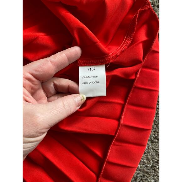Pretty Garden Red Pleated Dress- NWT, size large - Picture 6 of 6